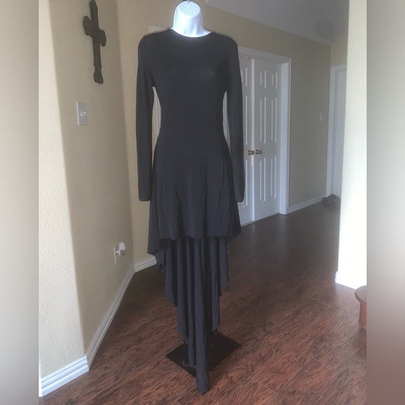Antonio Berardi Black High Low Dress Size 38 Black - Picture 6 of 16